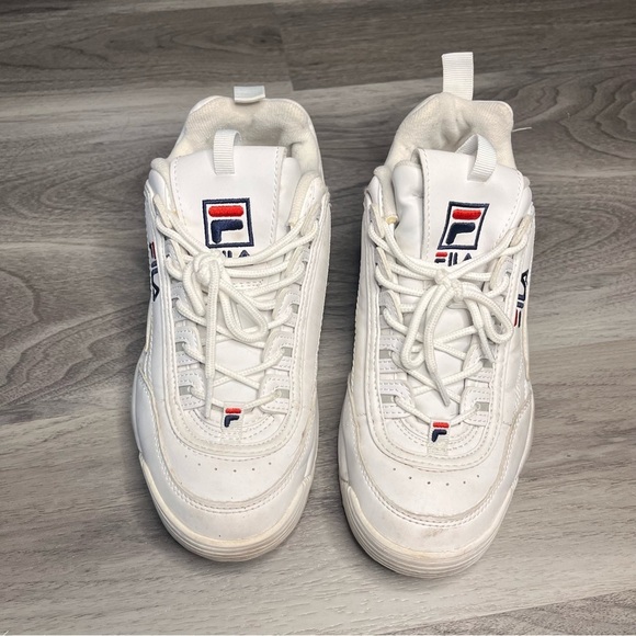 Men’s FILA Disruptor II Chunky White Sneaker Size 8 - Picture 2 of 7